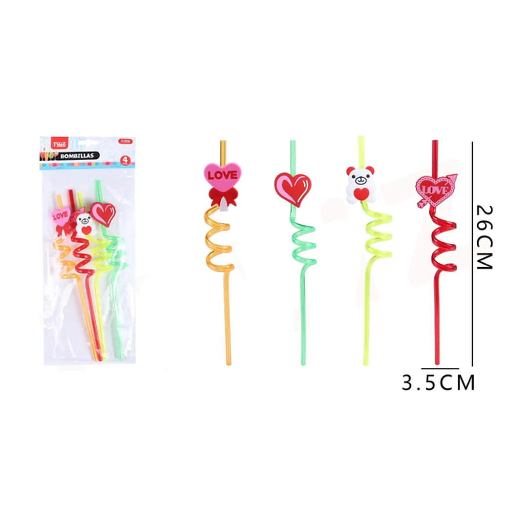 Bombilla Ositos 27cm 4pcs 1