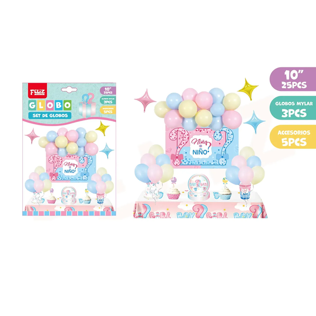 Set de Globos de Adivina El Género 18pcs 1