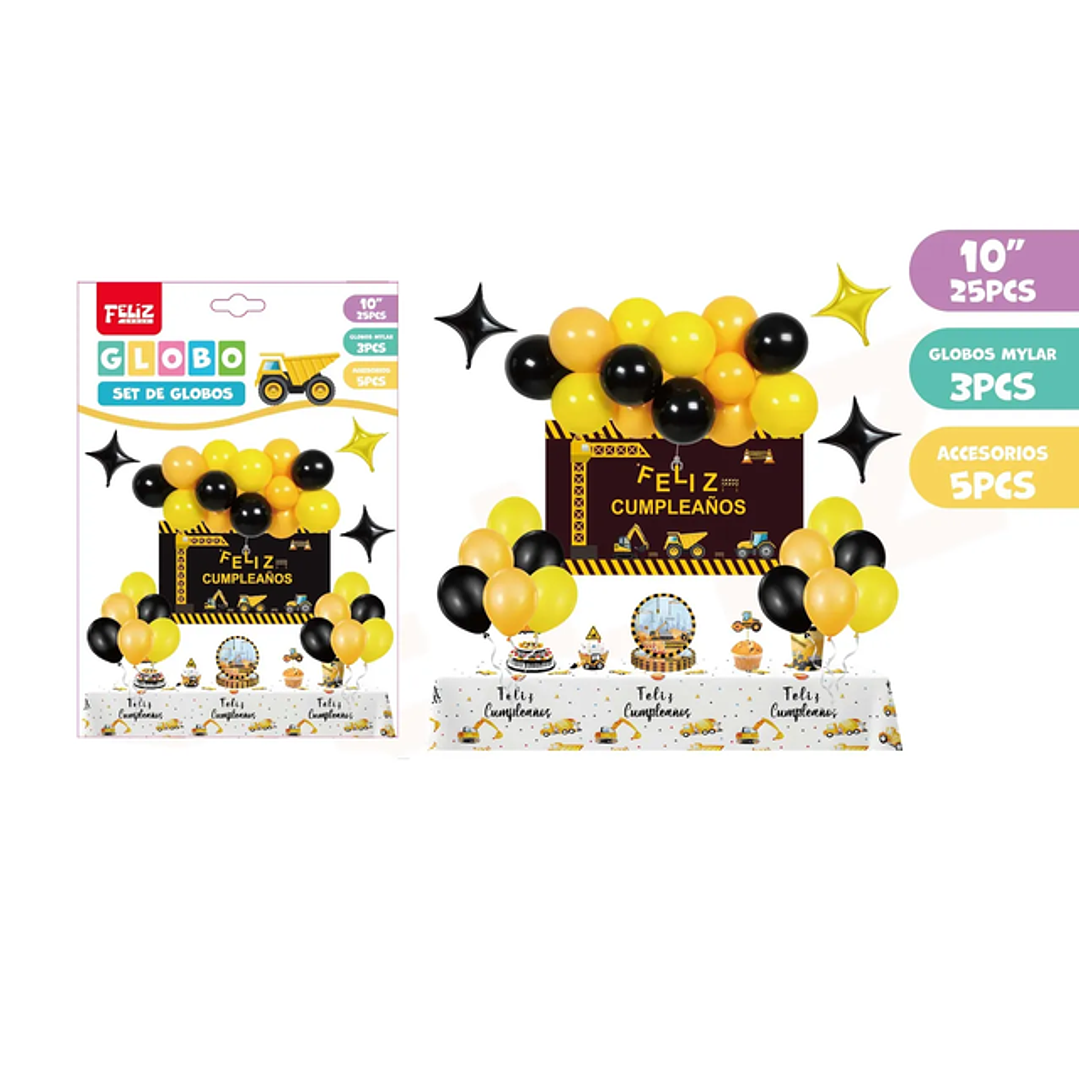 Set de Globos de Camión Ingeniería 18pcs 1