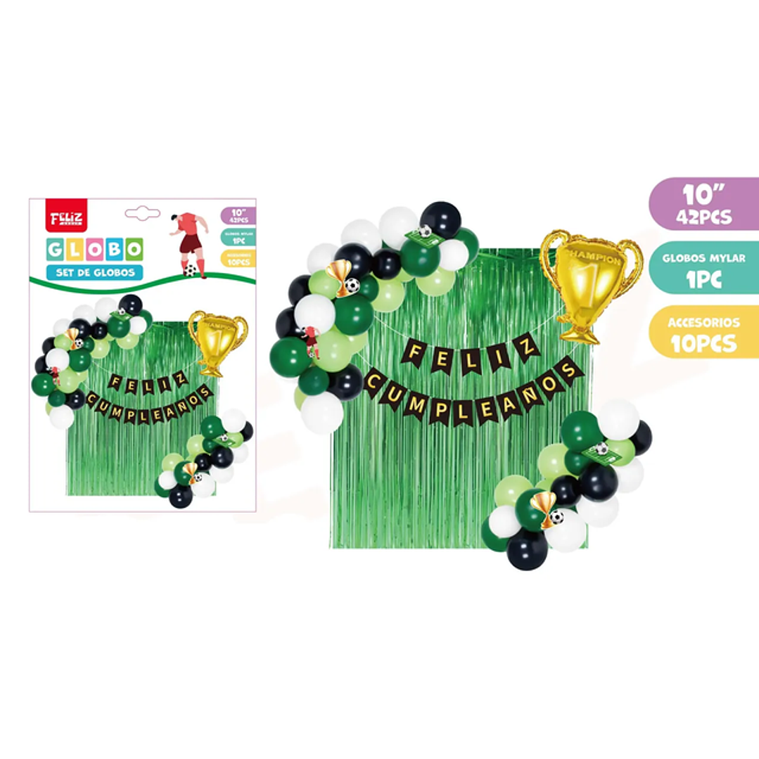 Set de Globos de Cumpleaños Fútbol 18pcs 1