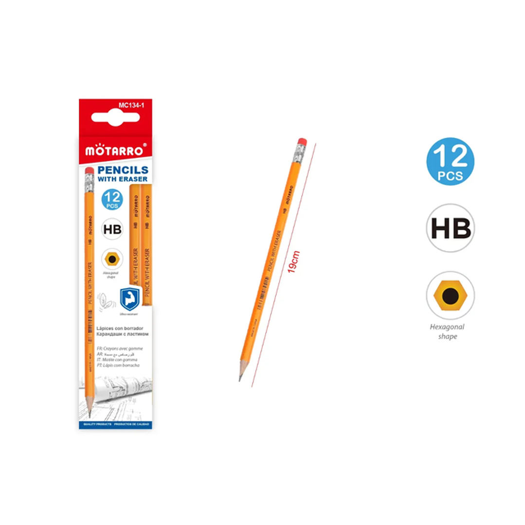 Lápiz Grafitos HB en Caja 12pcs 1