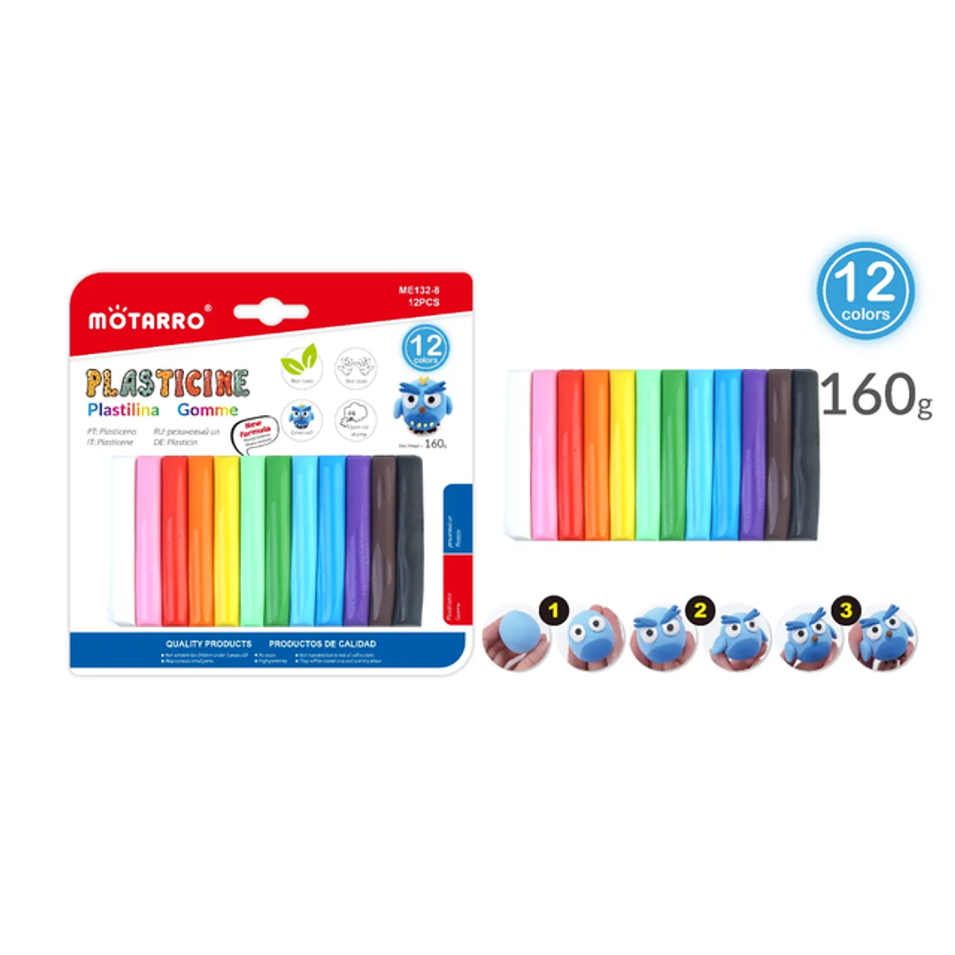 Plasticina 160g 12Colores 1