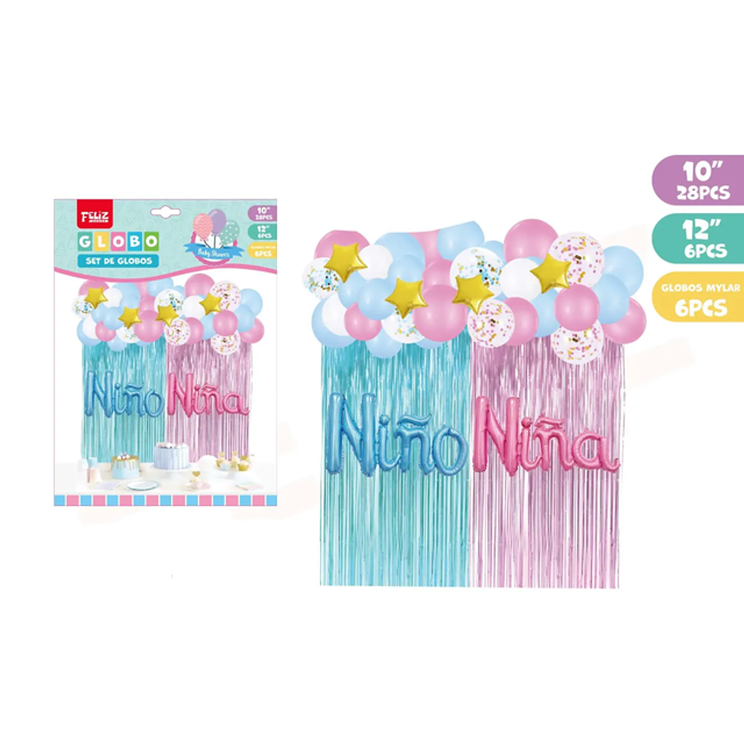 Set Globos Revelación de Sexo colores 1