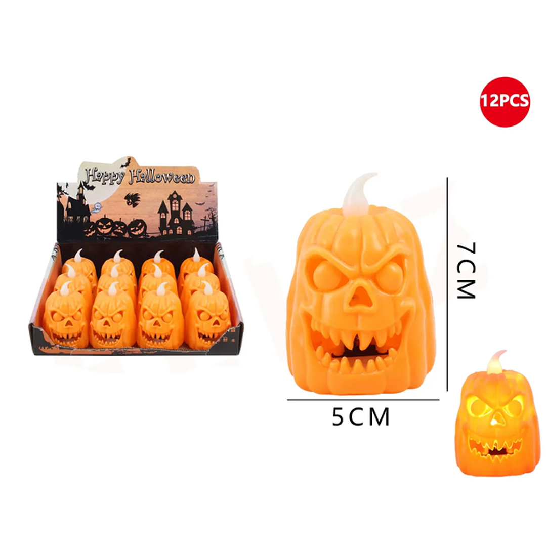 Velas Con Luz De Calabaza Halloween 1