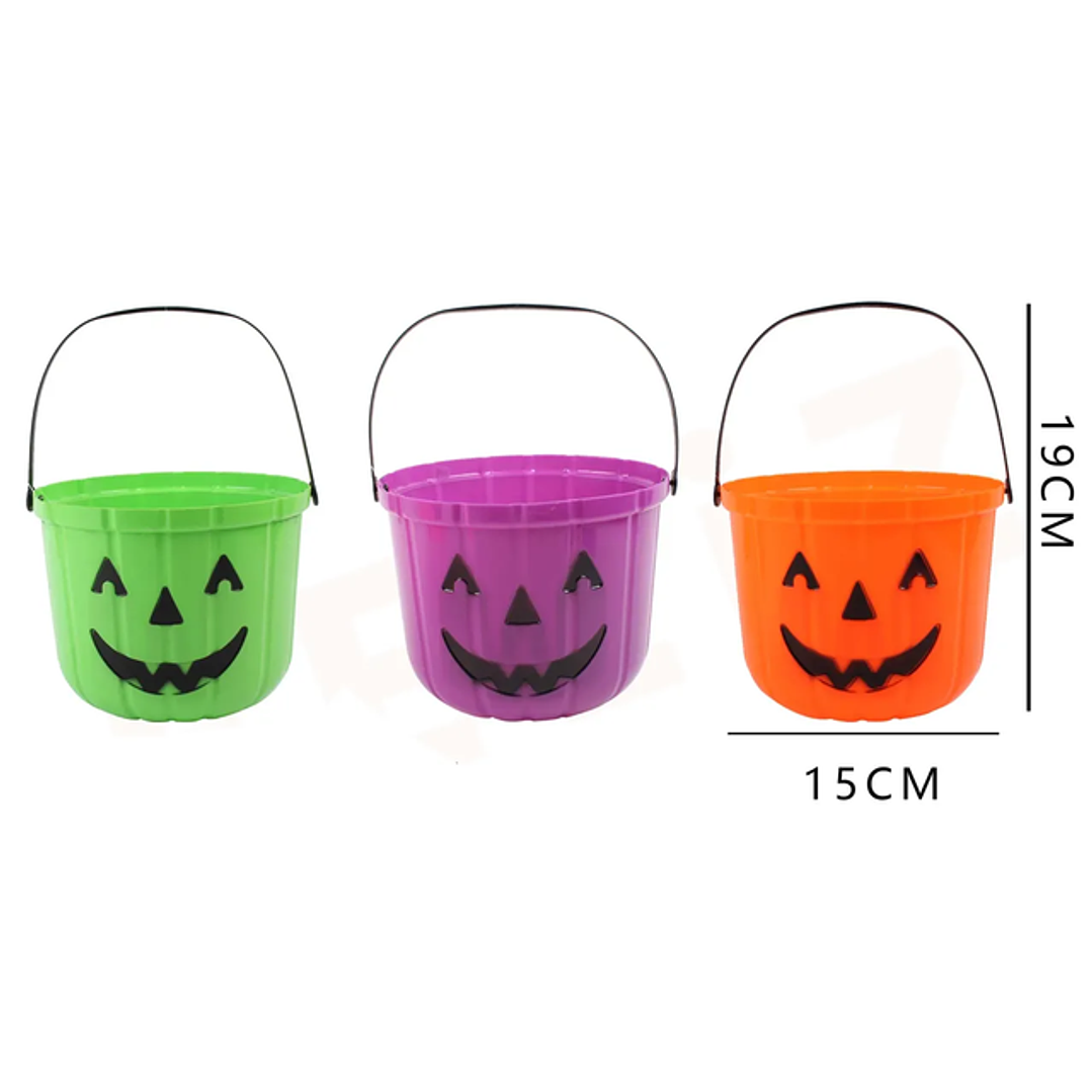 Balde Para Dulces Colores Halloween 1519Cm 1