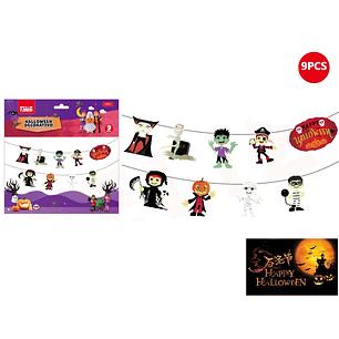 Guirnalda Personajes De Halloween 9Pcs