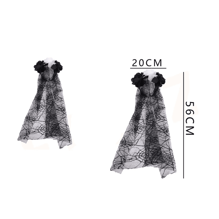 Cintillo Con Flores Y Velo De Telarana 1