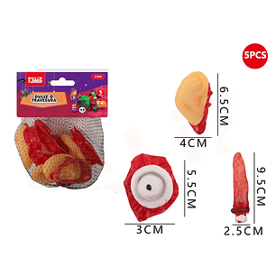 Decoracion Ojo Oido Dedo Para Halloween 5Pcs