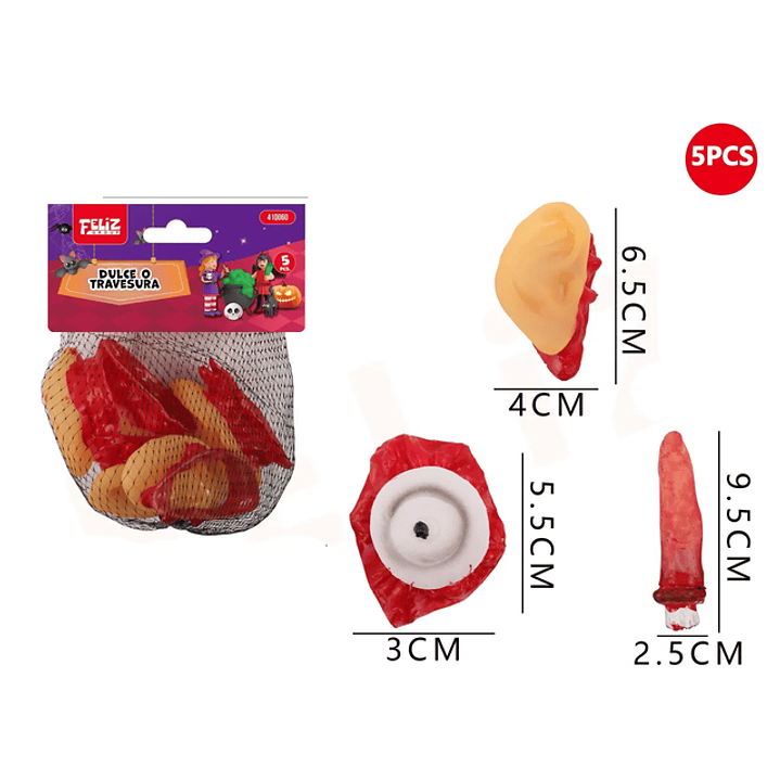 Decoracion Ojo Oido Dedo Para Halloween 5Pcs 1
