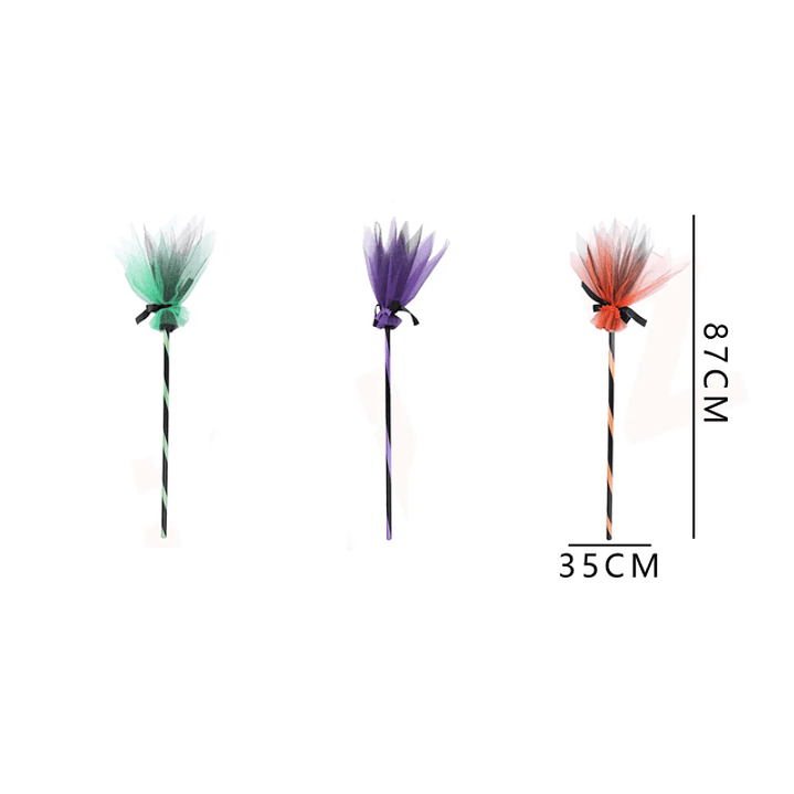 Escoba De Bruja Colores 90Cm 1 1
