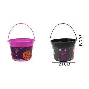 Balde Para Dulces Halloween Negro 2621Cm