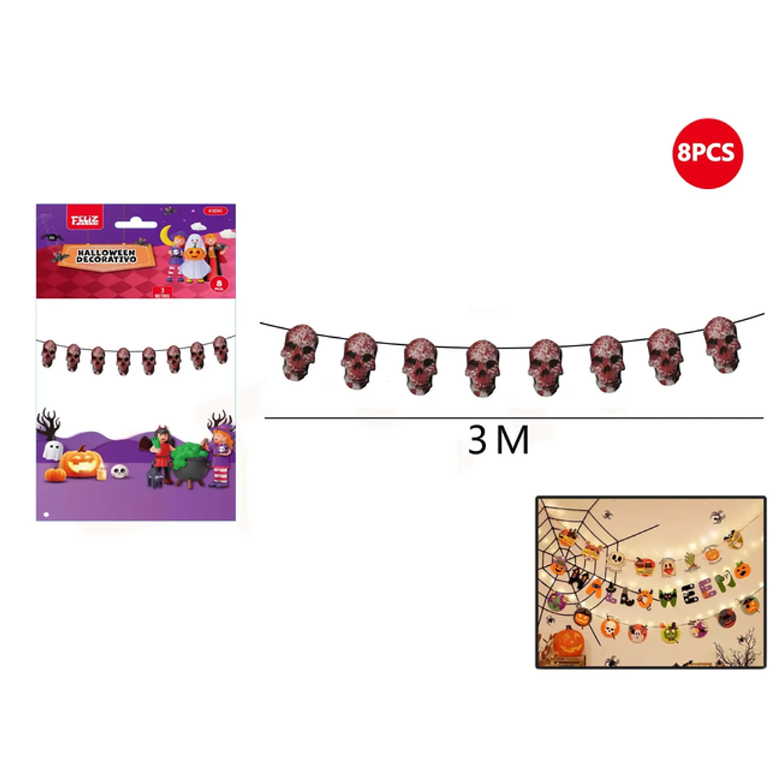Guirnalda Calavera Sangrienta Halloween 8Pcs 1