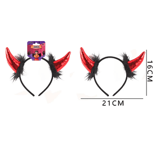 Cintillo De Diablita Rojo Detalle