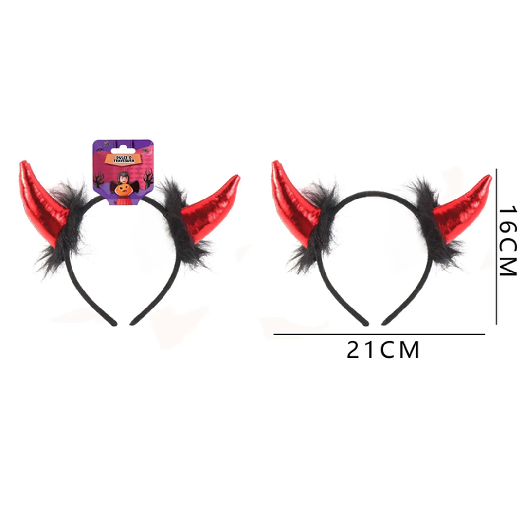 Cintillo De Diablita Rojo Detalle 1