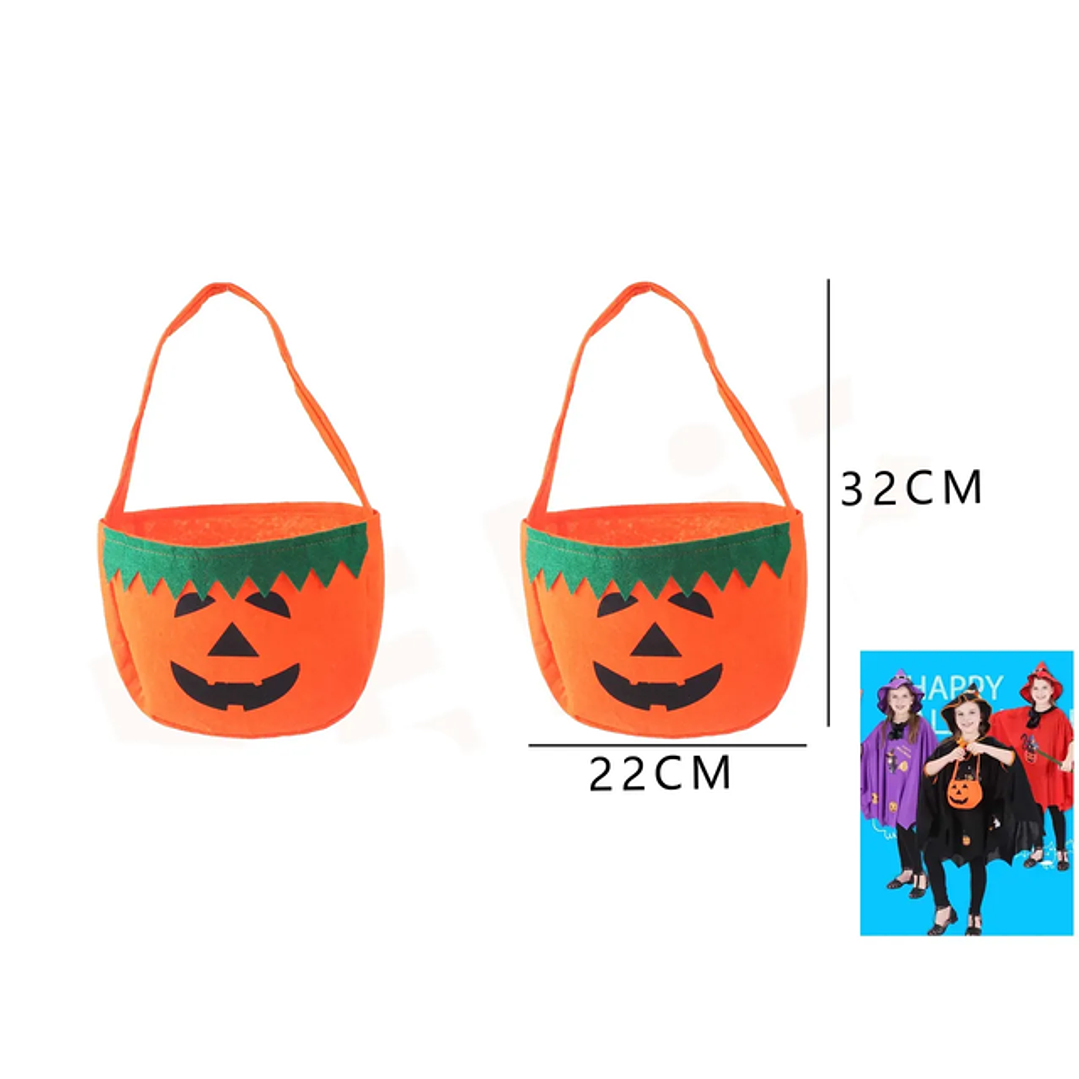 Bolsa De Calabaza De Tela Para Halloween 1