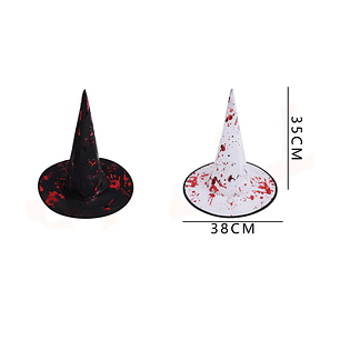 Sombrero De Bruja Diseno Sangre 35Cm