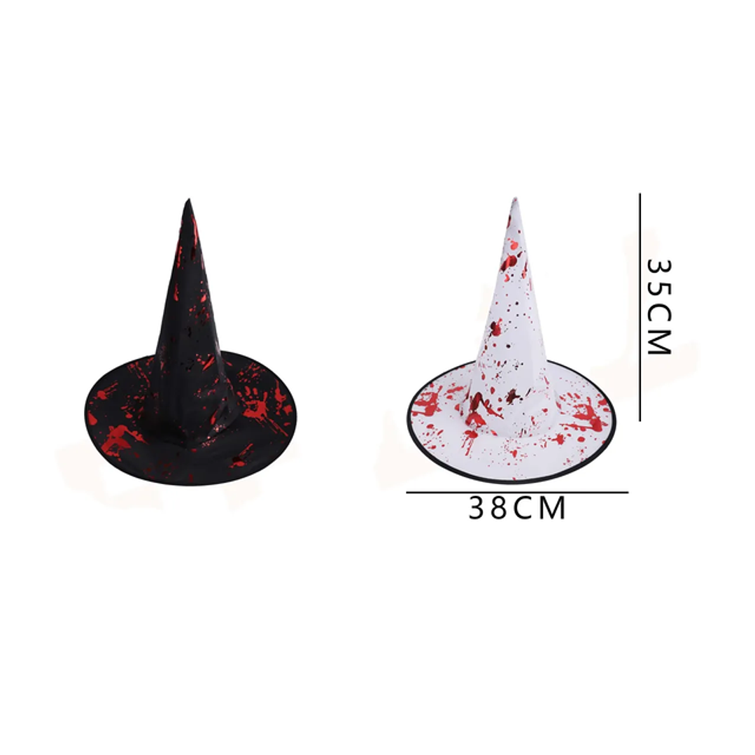 Sombrero De Bruja Diseno Sangre 35Cm 1