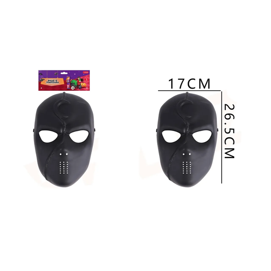 Mascara Unicolor Negro Para Halloween 1