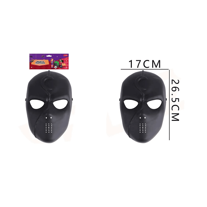 Mascara Unicolor Negro Para Halloween 1