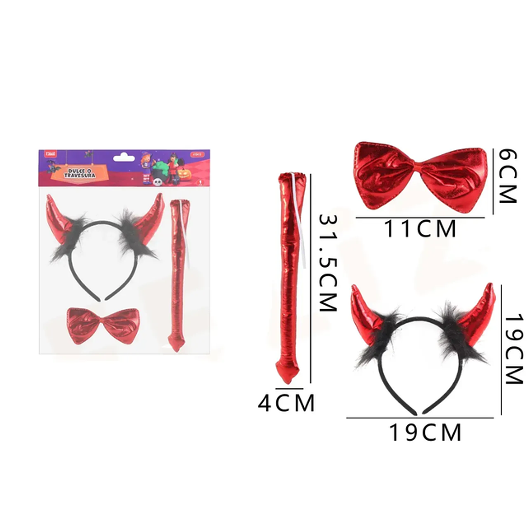 Set De Diablita Brillante Para Halloween 3Pcs 1