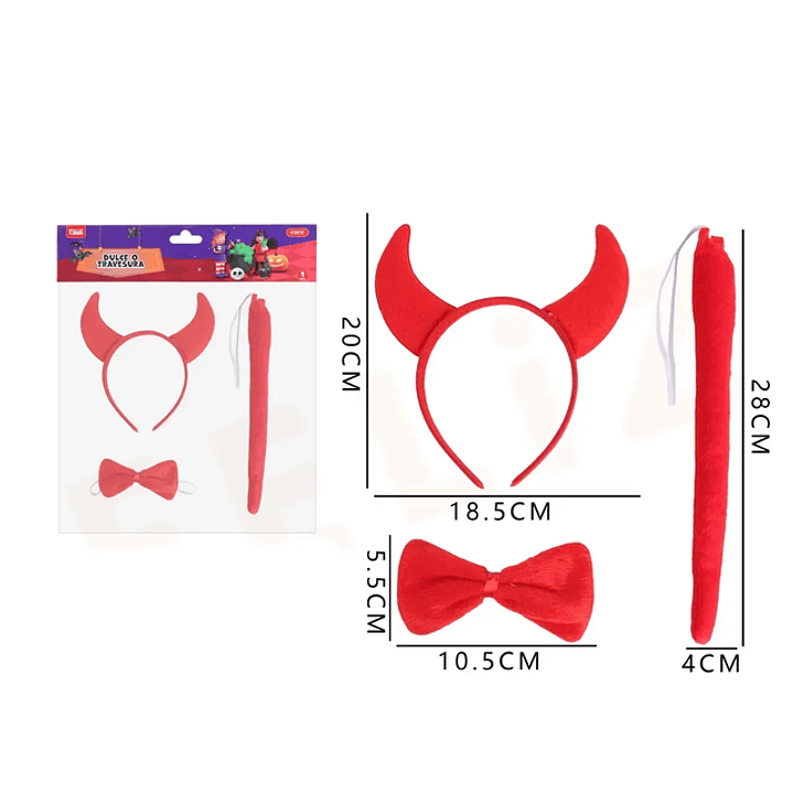 Set De Diablita Para Halloween 3Pcs 1