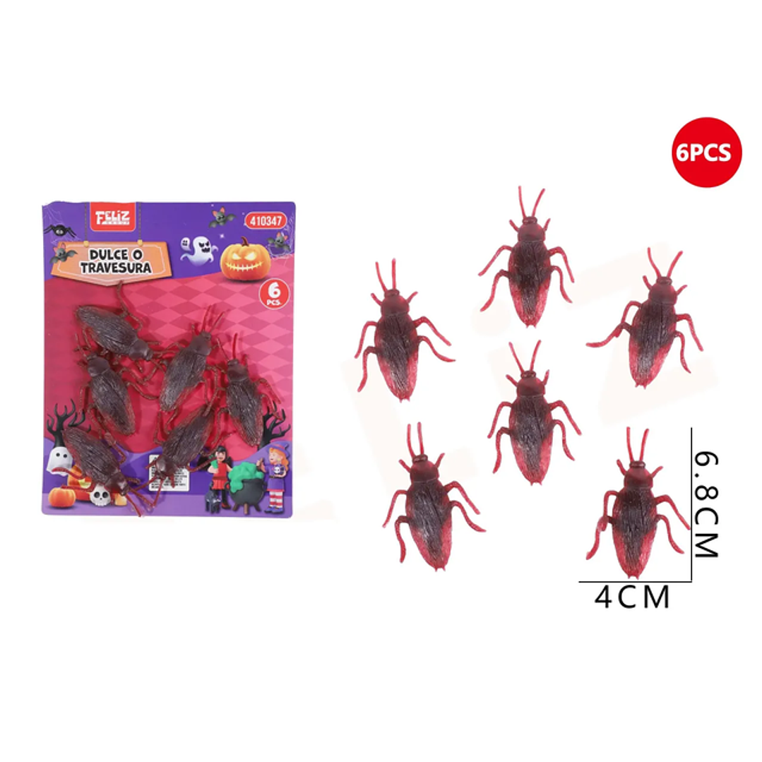 Cucarachas Decoracion Halloween 6Pcs 1