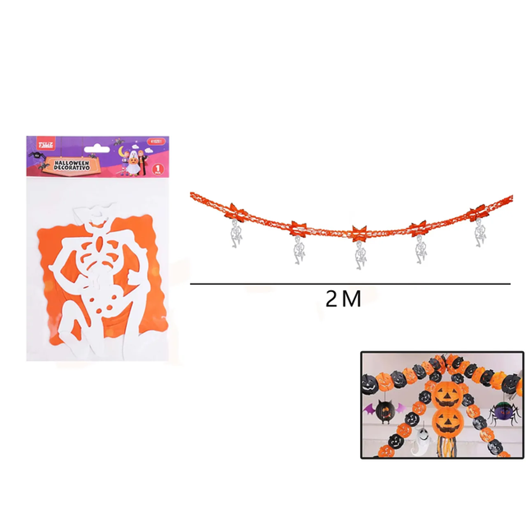 Guirnalda Esquieleto Humano Halloween 2M 1