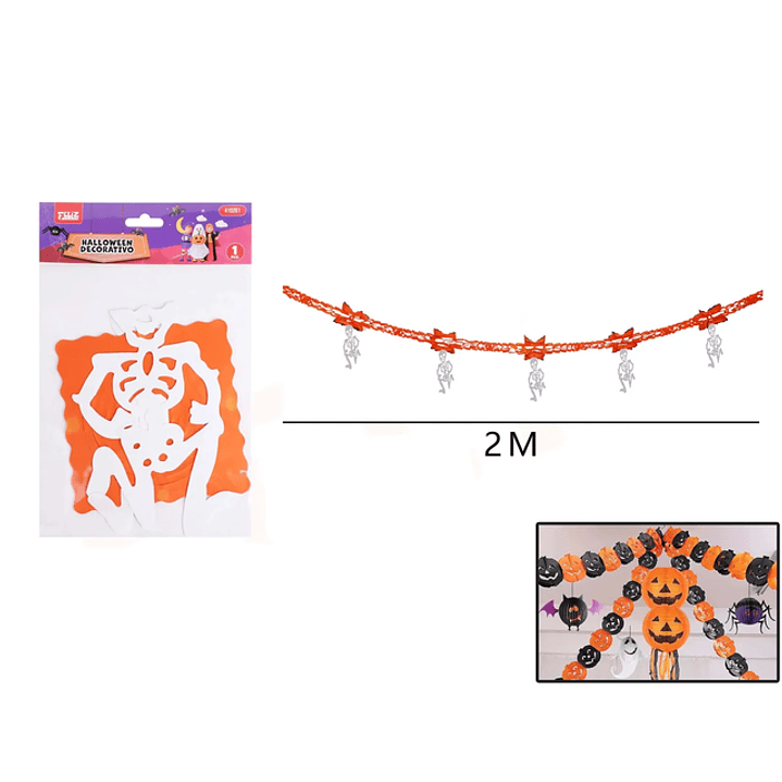 Guirnalda Esquieleto Humano Halloween 2M 1