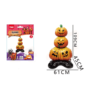 Globo Calabazas Con Soporte Halloween 109Cm