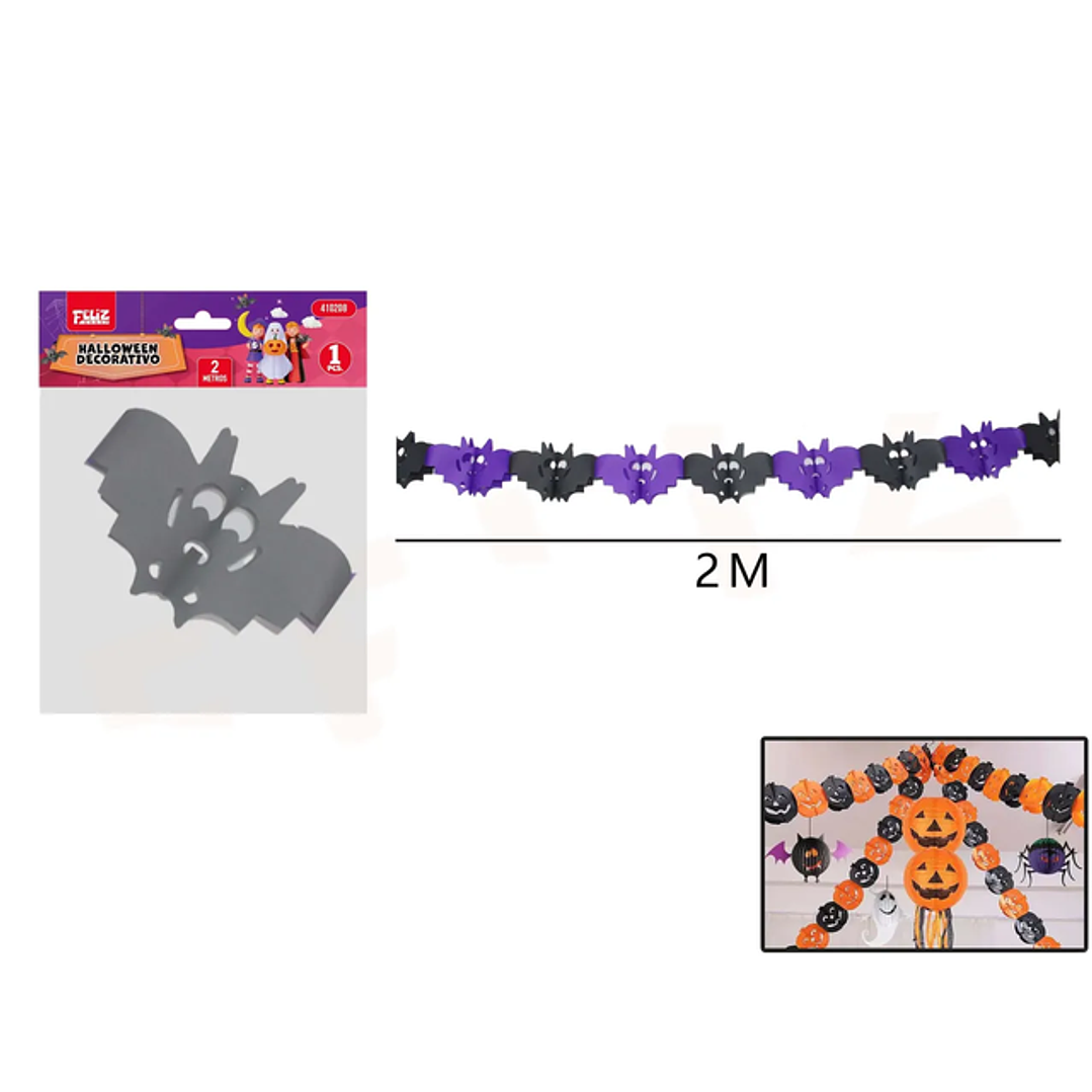 Guirnalda Forma Murcielago Halloween 2M 1 1