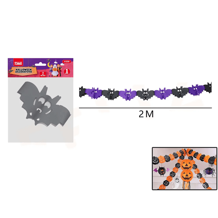 Guirnalda Forma Murcielago Halloween 2M 1 1