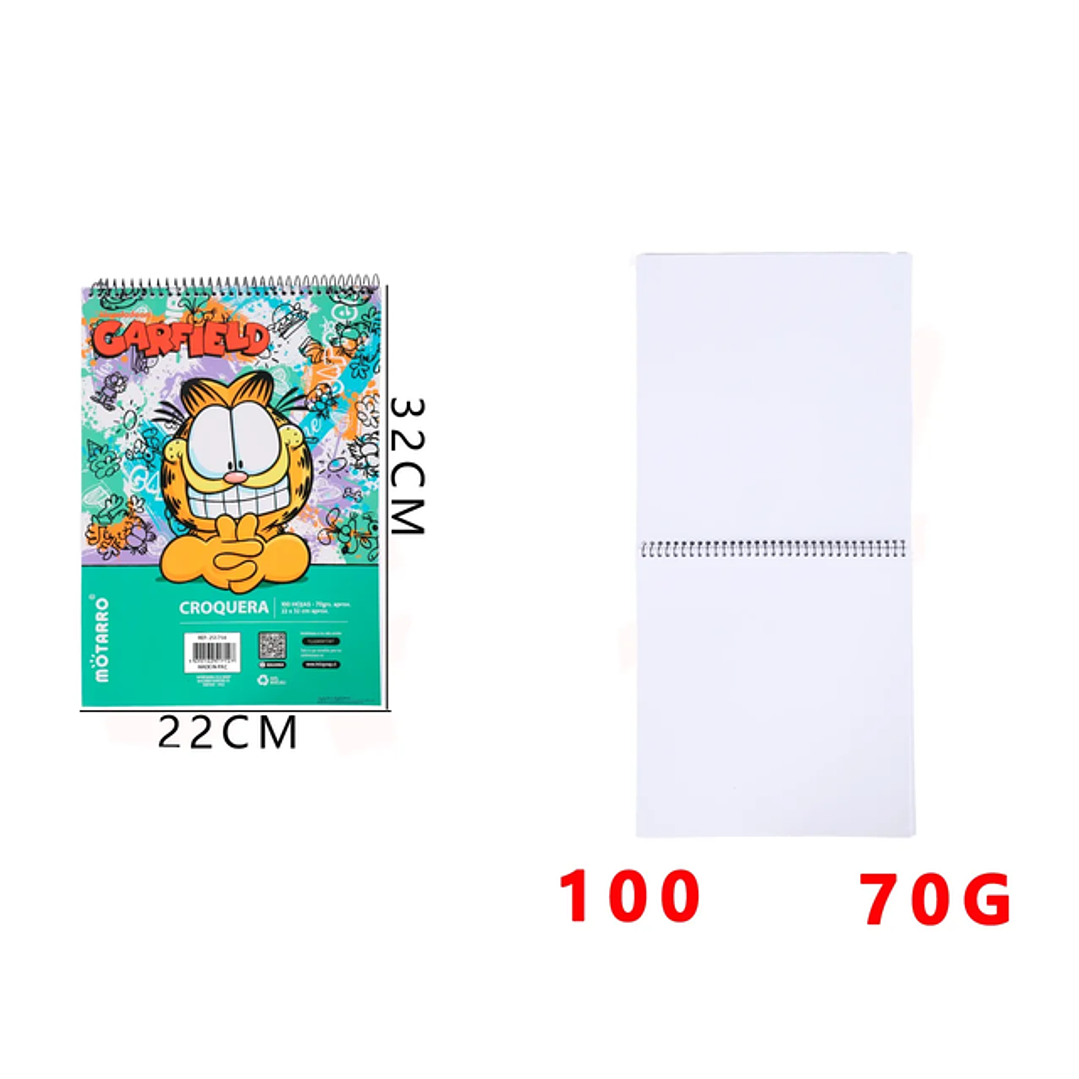 Croquera de Dibujo Garfield colores 22*32cm 1