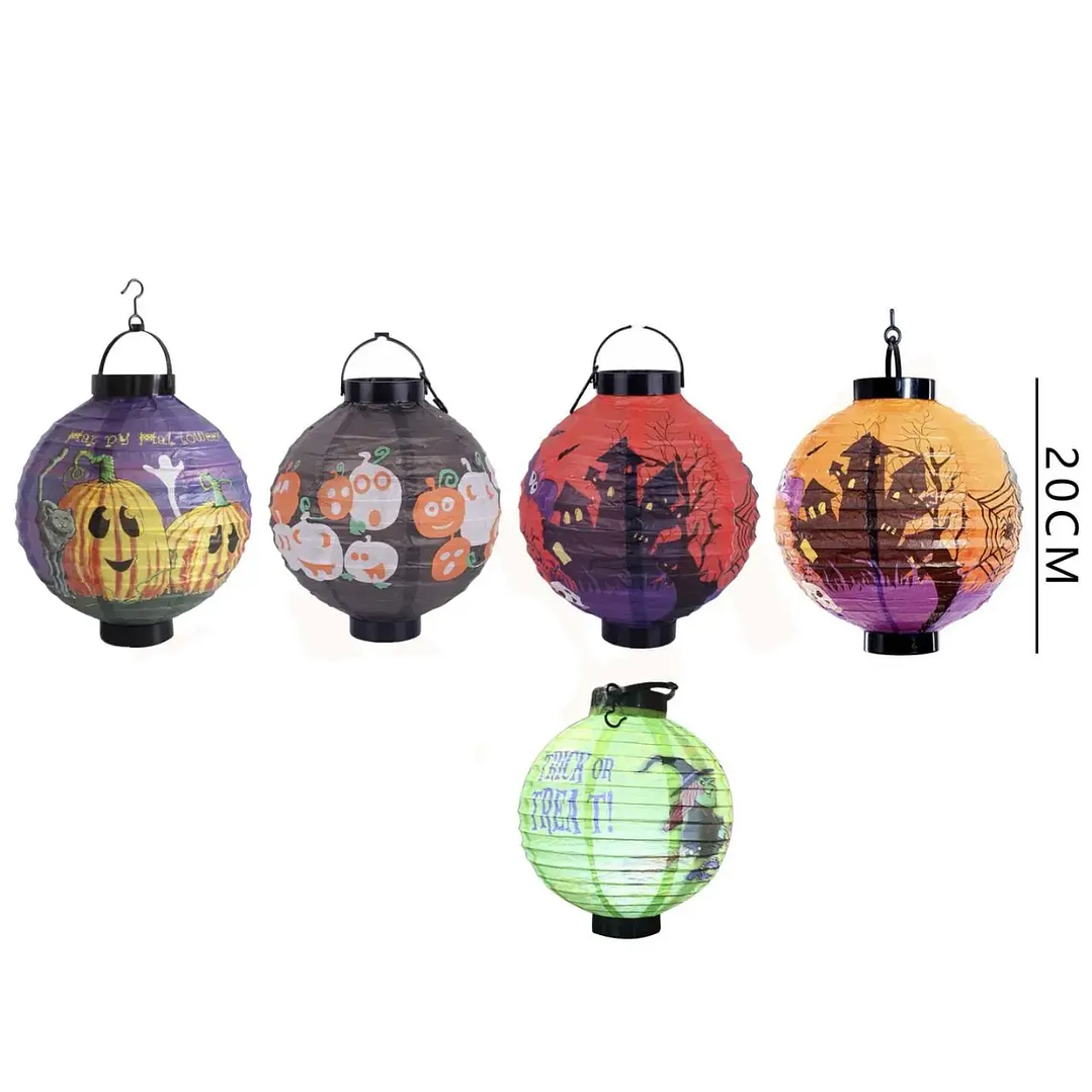 Lampara De Papel Con Luz Halloween 20Cm 1