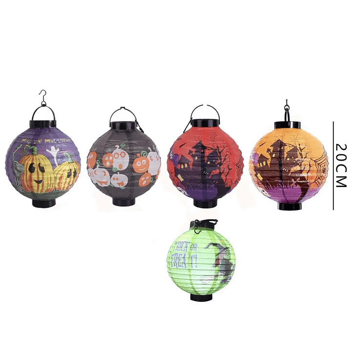 Lampara De Papel Con Luz Halloween 20Cm 1