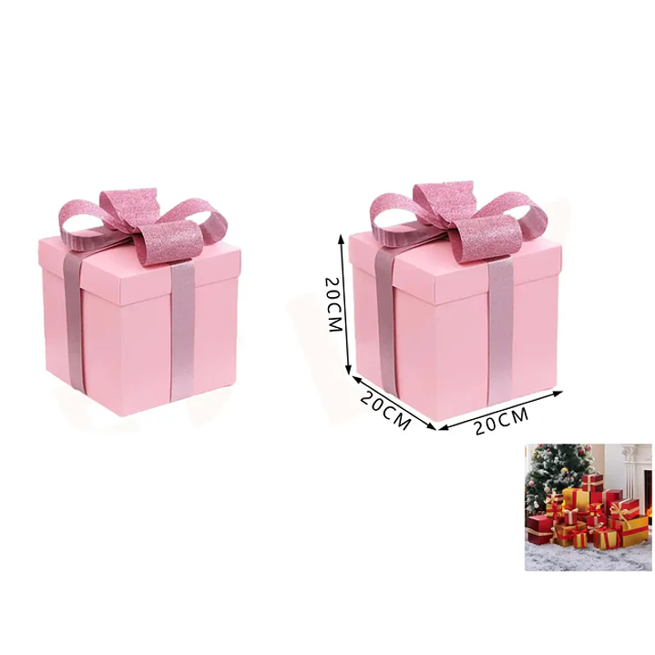Caja de Regalo L Rosado 20x20x20cm 1