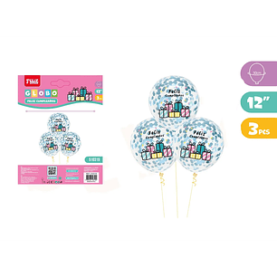 Globos Regalos con Lentejuelas 3pcs 12Pulgadas