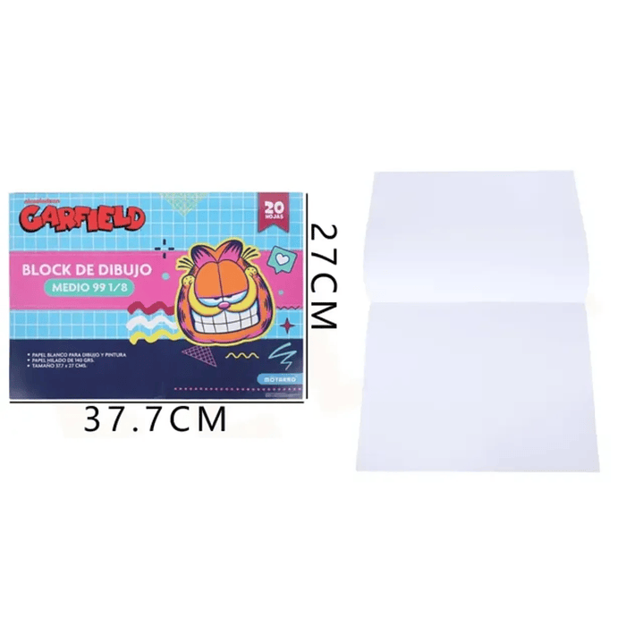 Block de Dibujo Garfield Feliz Medio 99 1/8 20Hjs 1