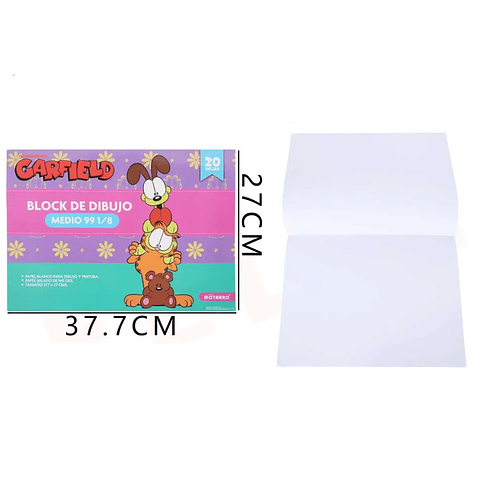 Block de Dibujo Garfield con sus amigos 37.7*27cm 20Hojas