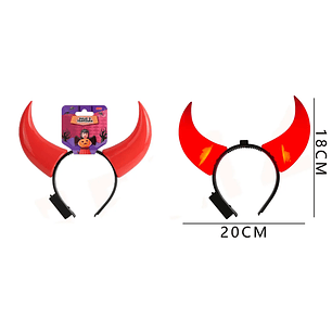 Cintillo Diablita con Luz Rojo 18cm