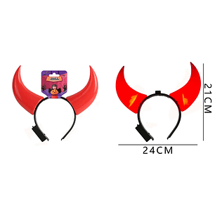 Cintillo Diablita con Luz Rojo 21cm