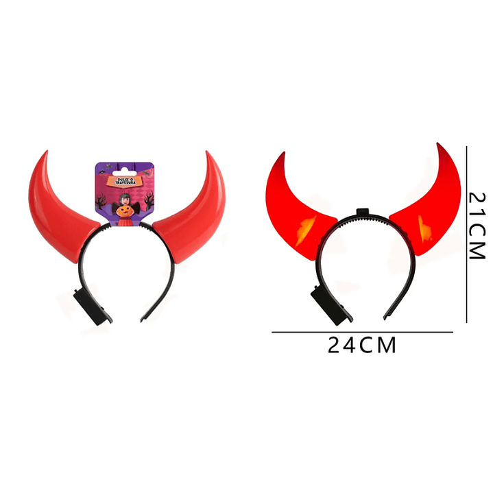 Cintillo Diablita con Luz Rojo 21cm 1