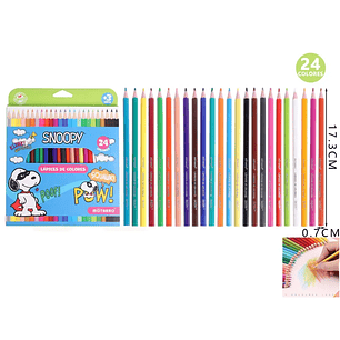 Lápices de 24 colores Snoopy Celeste Súper héroe