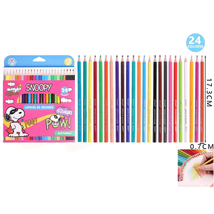 Lápices de 24 colores Snoopy Rosa Súper héroe