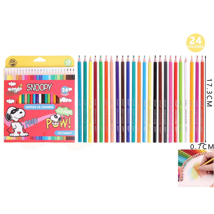 Lápices de 24 colores Snoopy Rojo Súper héroe 1