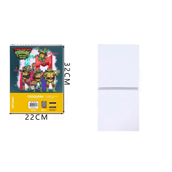 Croquera Tortugas Ninja amarillo 32*22cm 1