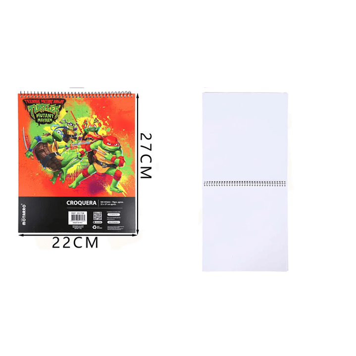 Croquera Tortugas Ninja naranja 27*22cm 1