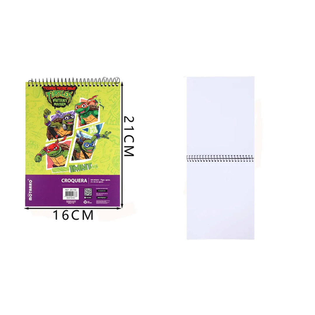 Croquera Tortugas Ninja Verde 21*16cm 1