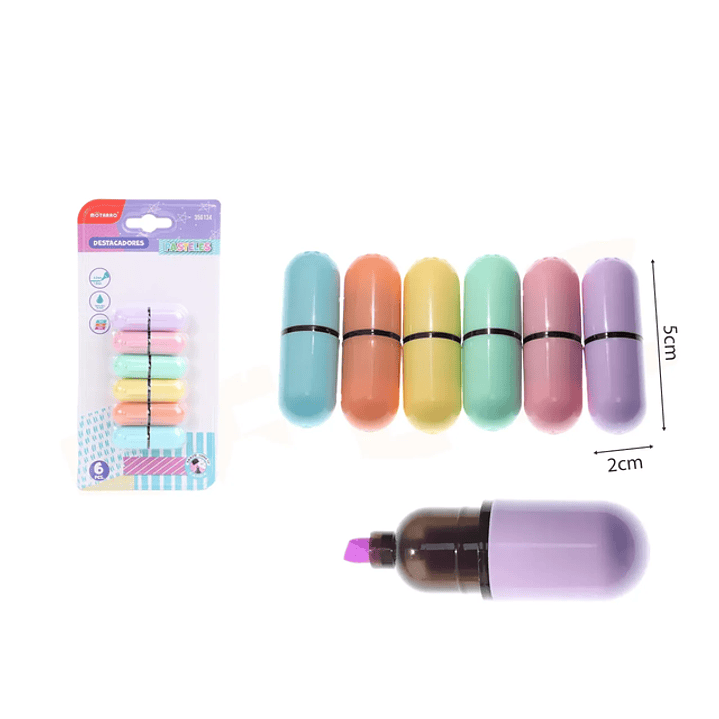 Destacadores 6 Colores Ositos Pasteles 1