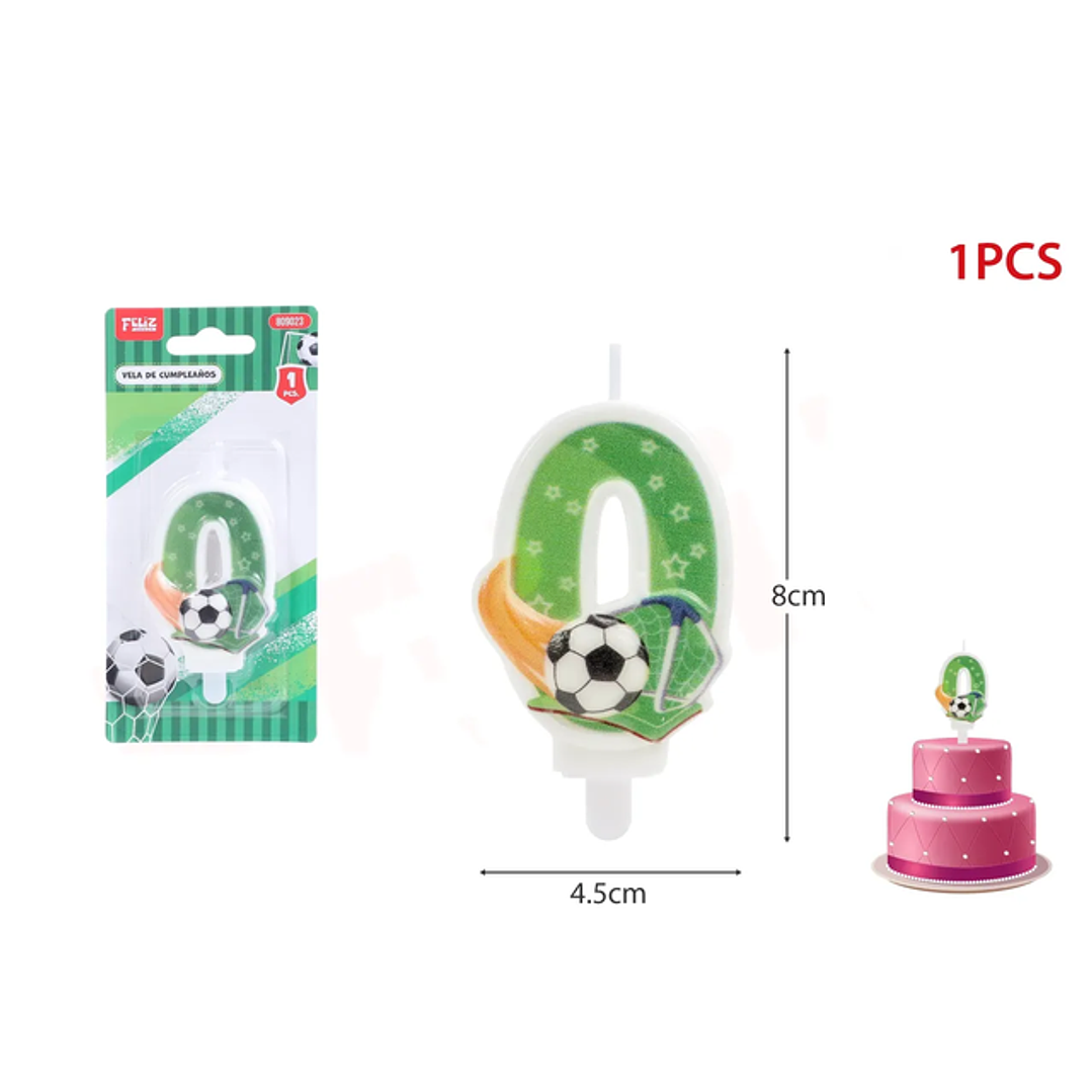 Velas de Cumpleaños Fútbol 0 1
