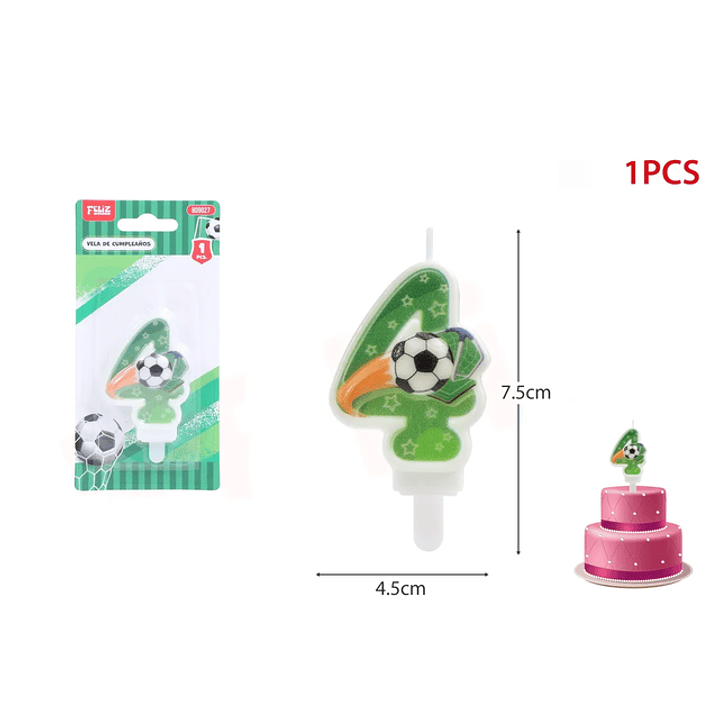 Velas de Cumpleaños Fútbol 4 1